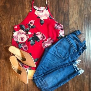 Abercrombie Floral High Neck Cami